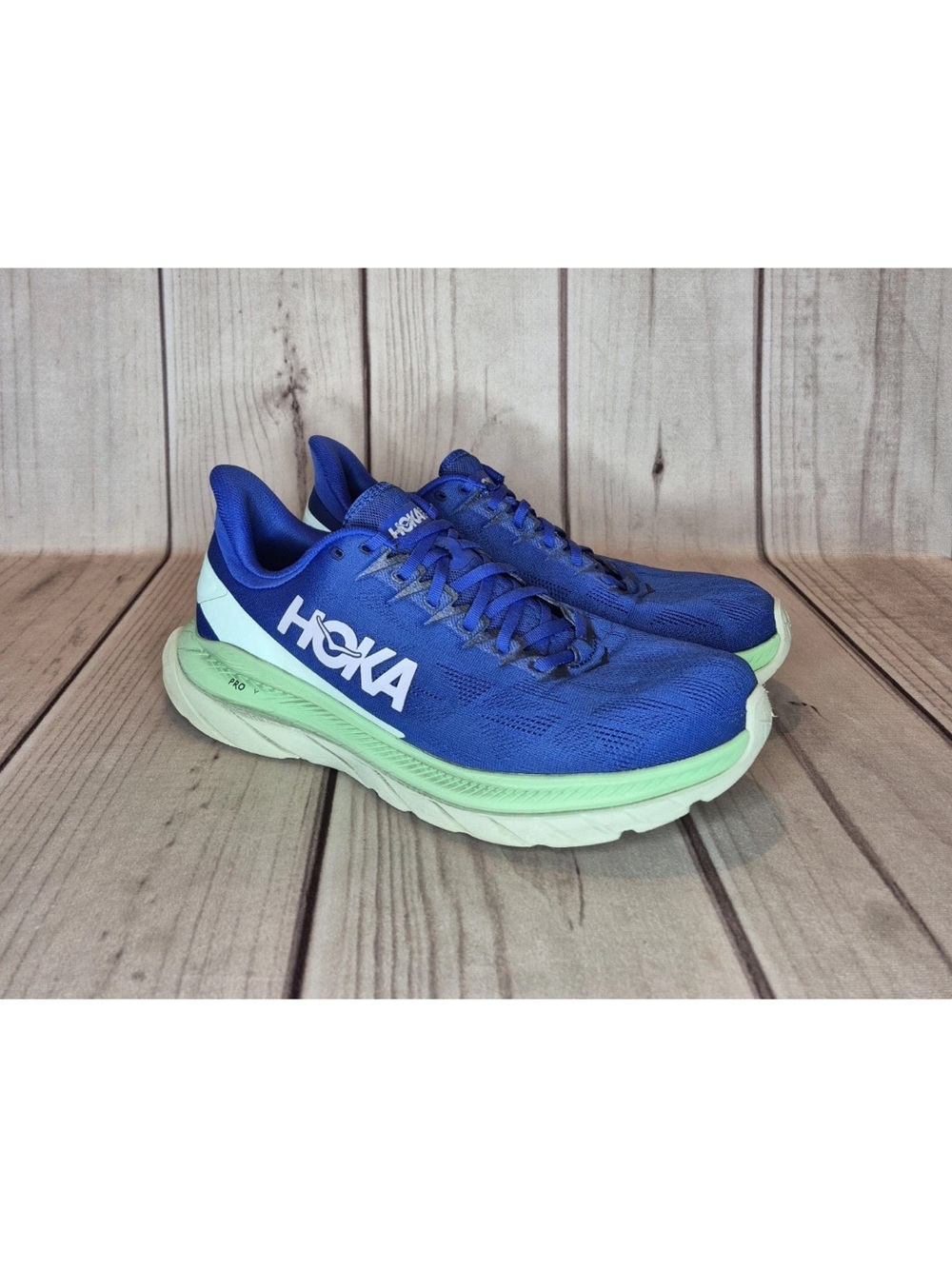 Hoka One One Men's Size 13D Mach 4 Blue/ Green Running Shoes 1113528DBGA